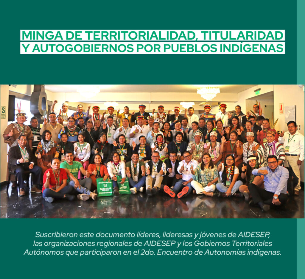 GTA AIDESEP a4 04 scaled e1696887798693 Minga de territorialidad, titularidad y autogobiernos por pueblos indígenas