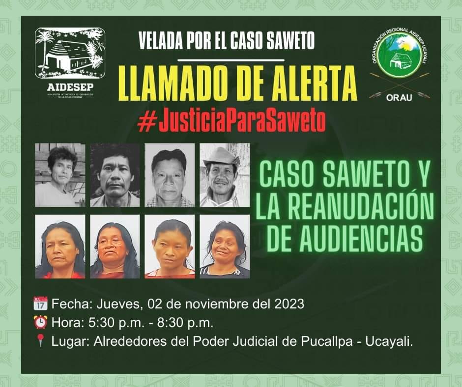 Vigilia Saweto El juicio del Caso Saweto: un escrutinio público de la justicia peruana*