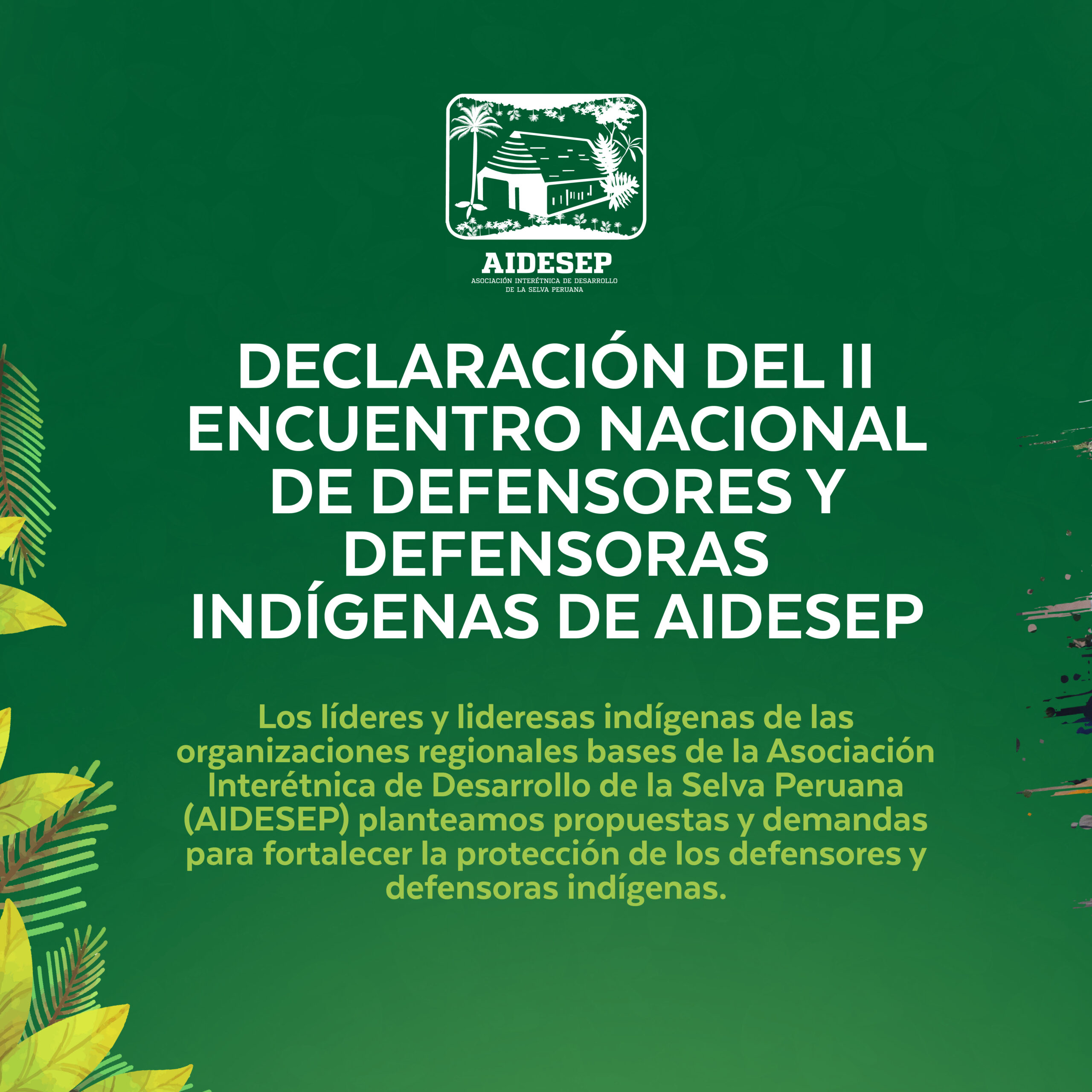 Infografía: Declaración del II Encuentro Nacional de Defensores y Defensoras Indígenas